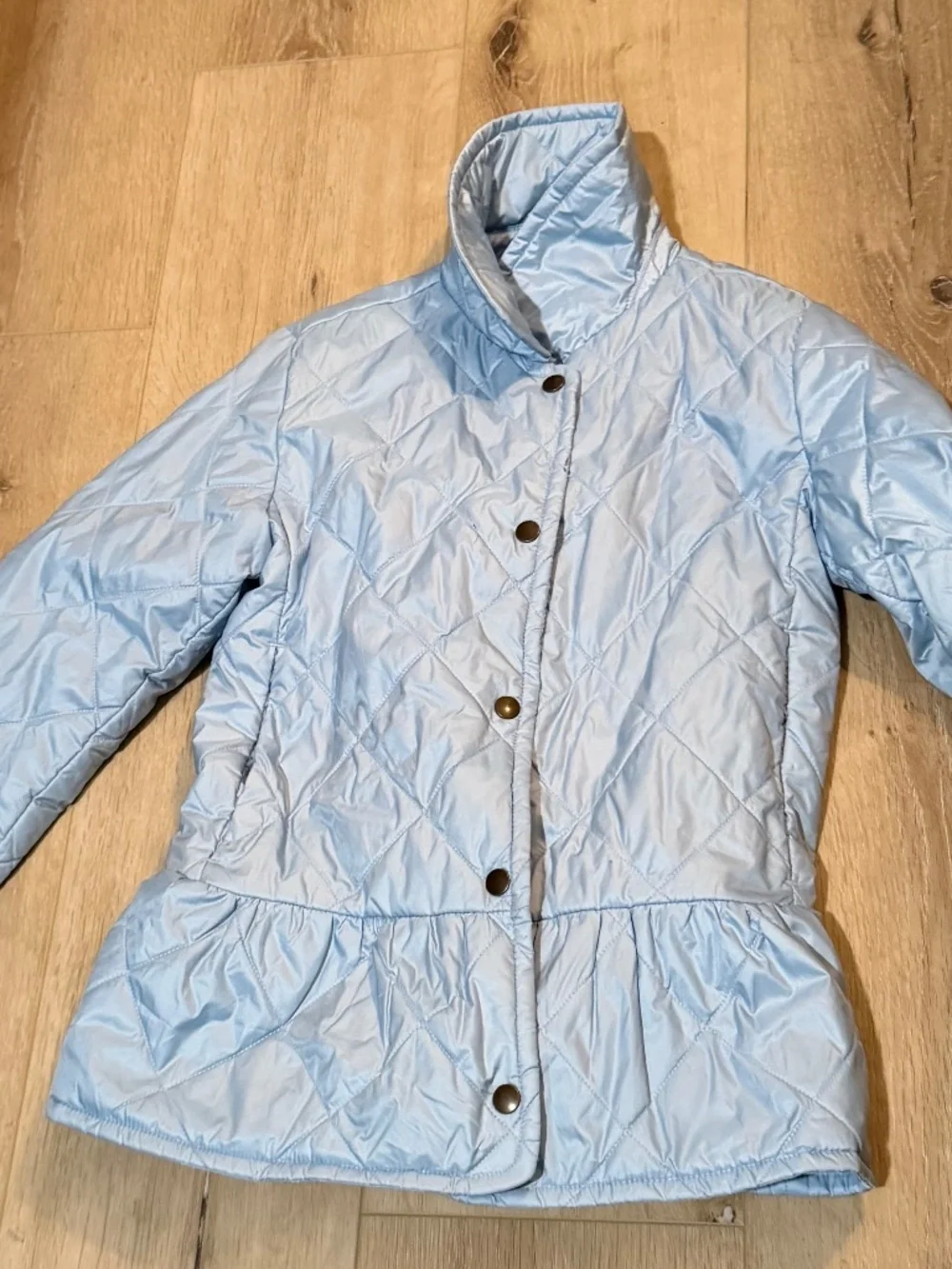 Little Girl light blue medium light puffer Crewcuts